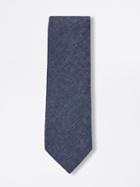 Frank + Oak Flecked Cotton Tie In Navy