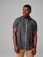 Frank + Oak Cotton-blend Knit Button-down Shirt In Charcoal