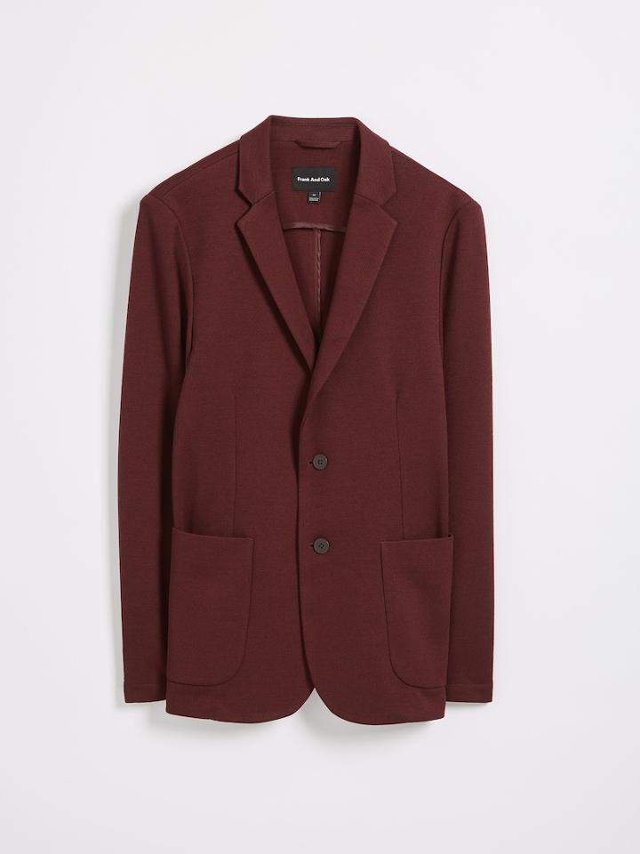 Frank + Oak Knit Blazer - Burgundy