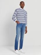 Frank + Oak Hemp-cotton Striped Sweater In Blue