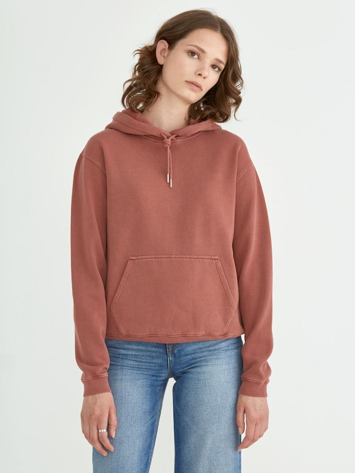 Frank + Oak The Gym Fleece Hoodie In Vintage Red