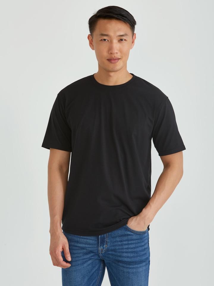 Frank + Oak Drirelease Crewneck T-shirt In Black
