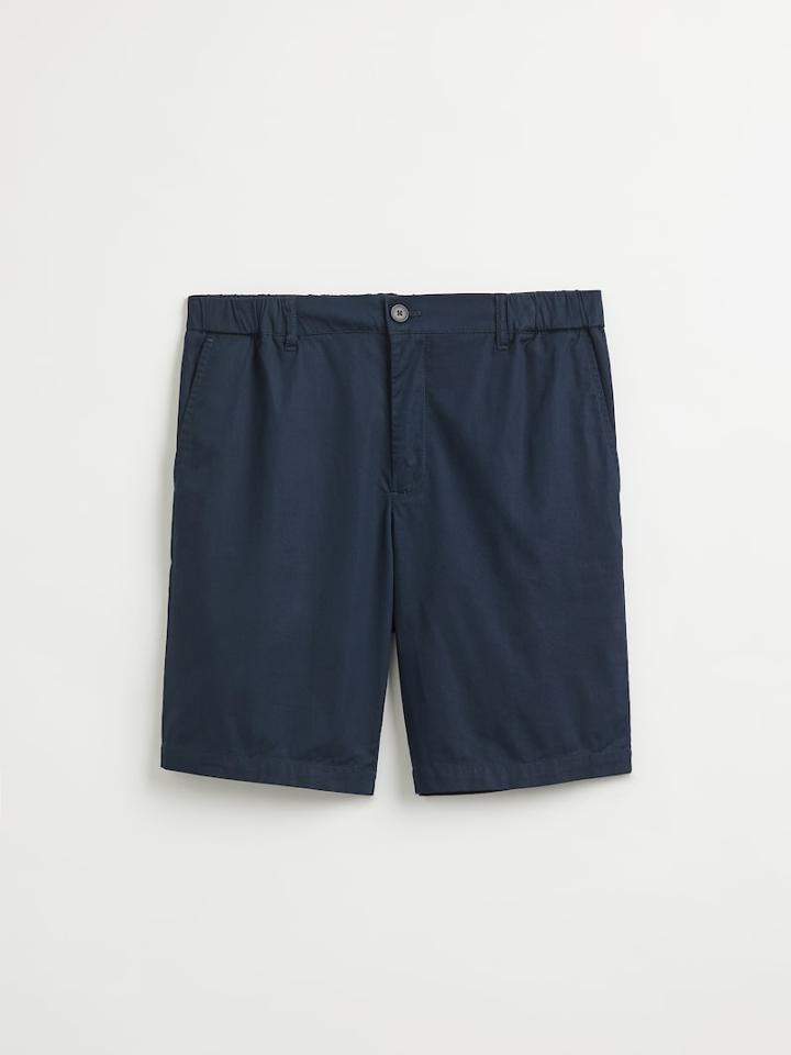 Frank + Oak Drawcord Cotton Shorts In Dark Navy