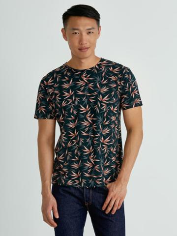 Frank + Oak Tropical Print T-shirt In Dark Balsem