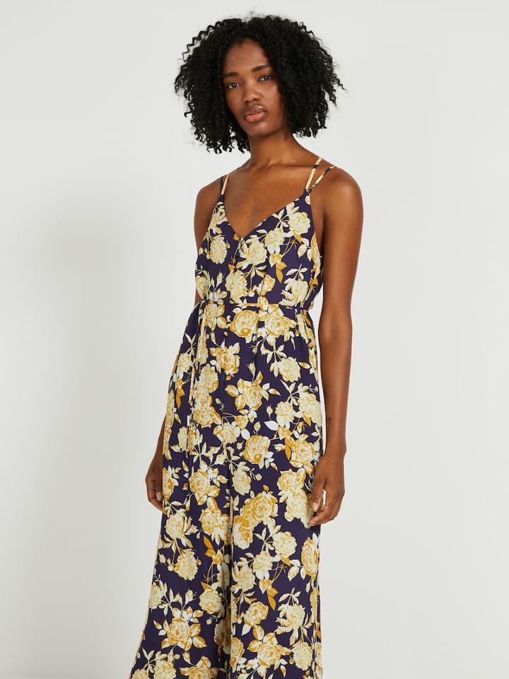 Frank + Oak Printed Silk-viscose Jumpsuit - Yellow