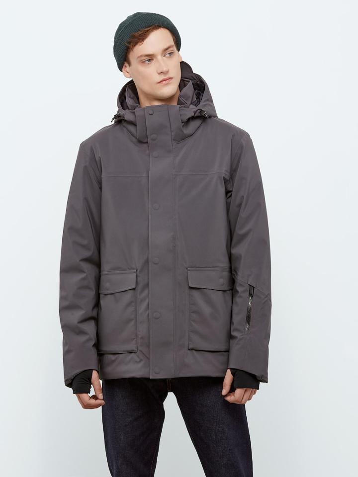 Frank + Oak State Concepts Primaloft Mid-length Parka In Grey