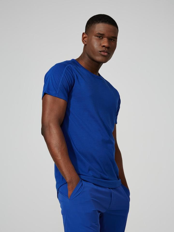 Frank + Oak Sc Drirelease Workout T-shirt In Cobalt