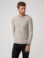 Frank + Oak Roll-edge Cotton-linen Crewneck Sweater In Mixed Grey
