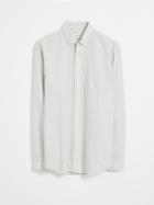Frank + Oak Textured Cotton Striped Shirt - White