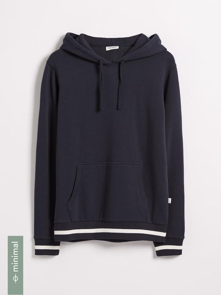 Frank + Oak Goodcotton Heavy Fleece Hoodie In Navy Blazer