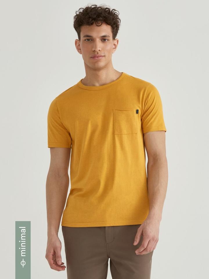 Frank + Oak Loose Fit Organic Cotton-blend T-shirt In Gold