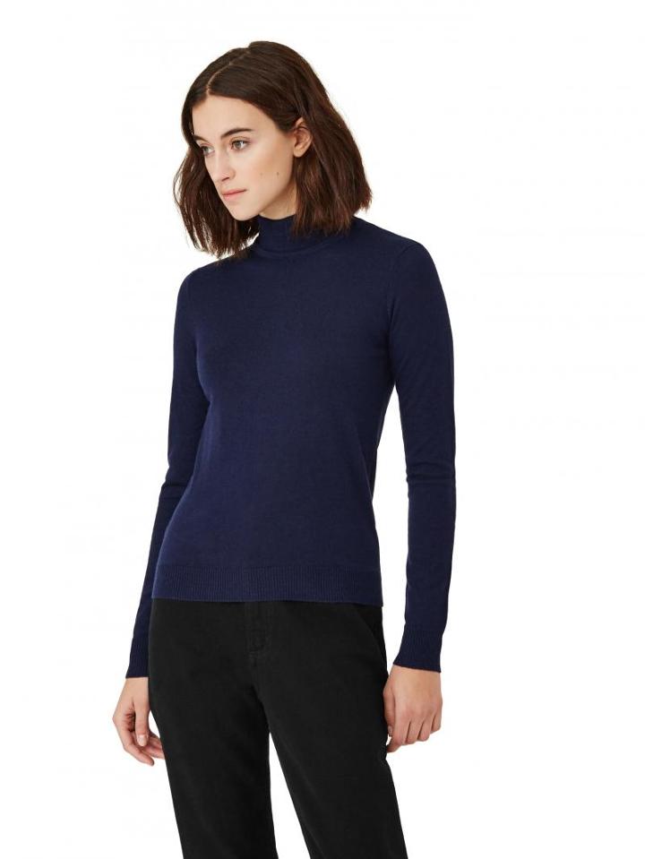 Frank + Oak Lightweight Mock Neck In Navy
