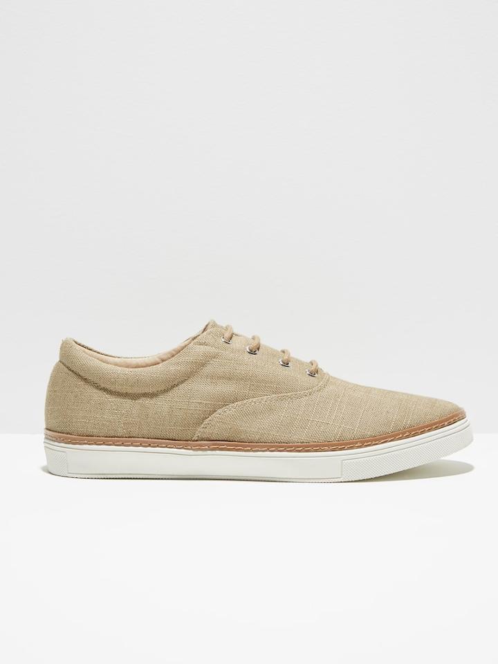 Frank + Oak The Venice Linen Plimsol Sneaker In Sand