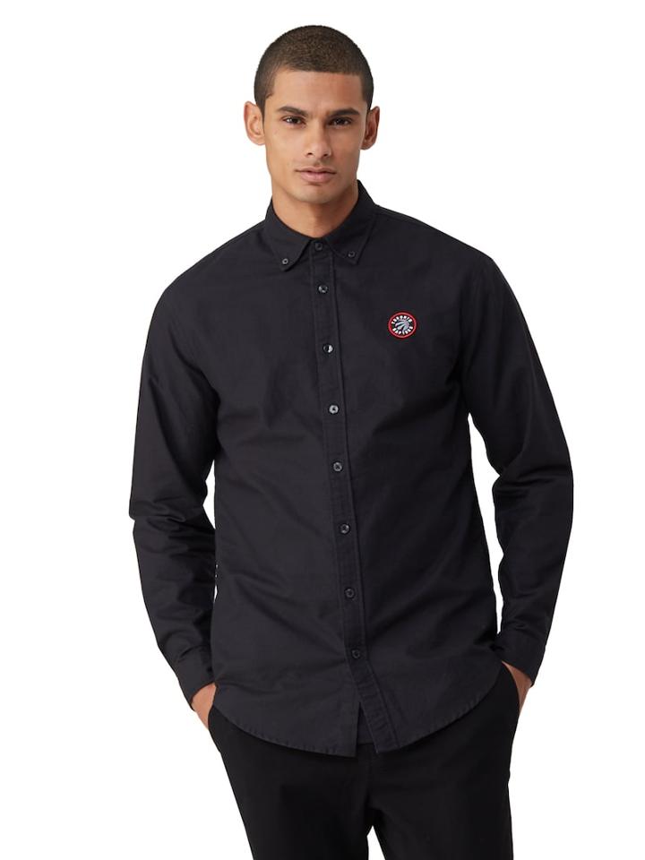 Frank + Oak Toronto Raptors Extended Oxford Shirt In Black