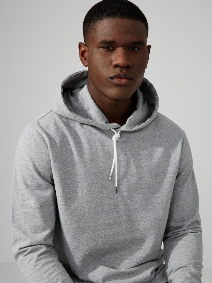 Frank + Oak Long-length French Terry Hoodie In Vintage Grey