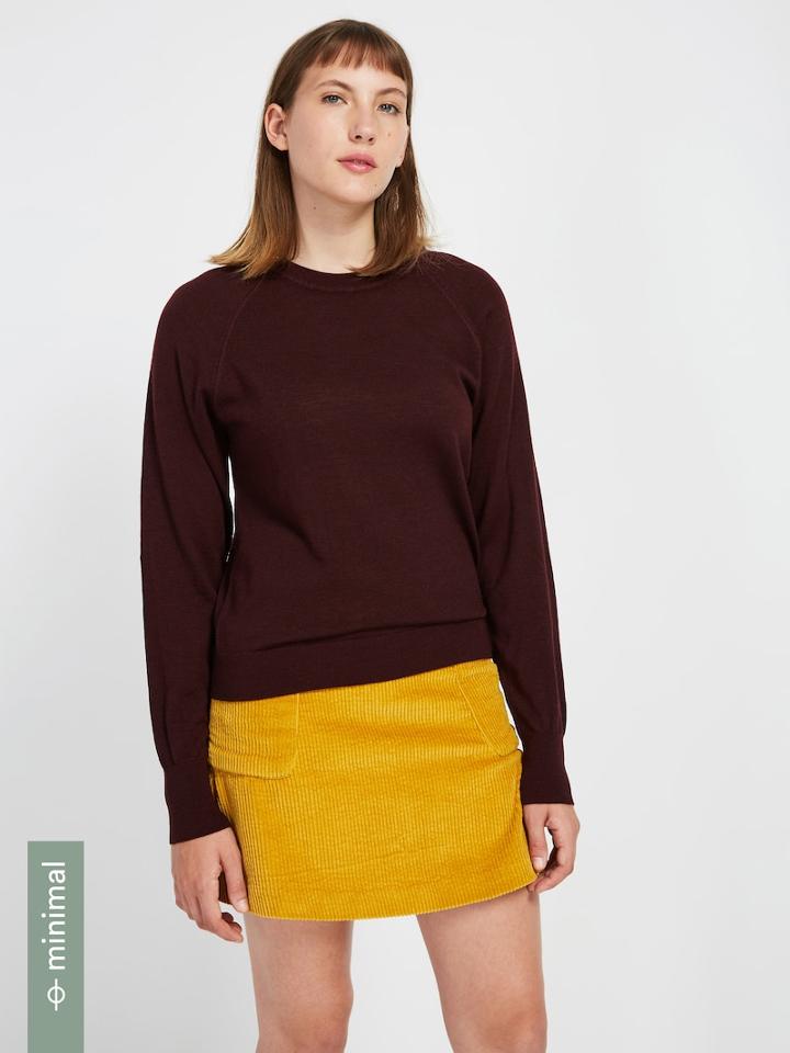 Frank + Oak Machine Washable Merino Sweater In Wine Heather