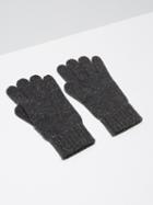 Frank + Oak Donegal-wool Knit Gloves In Charcoal