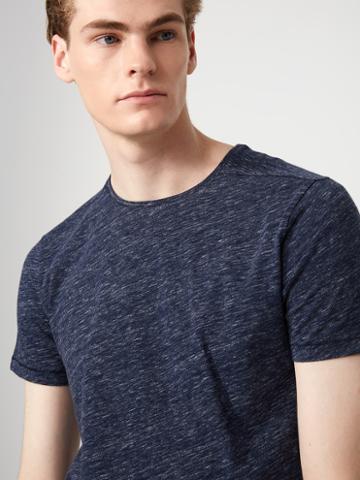 Frank + Oak Melange Loose Fit T-shirt In North Sea
