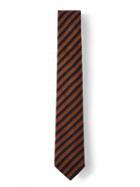 Frank + Oak Striped Wool Tie In Black