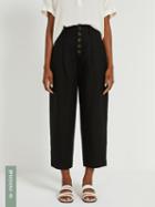 Frank + Oak Linen-tencel High-waisted Buttoned Pants - Black