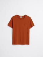Frank + Oak Organic-cotton Pocket T-shirt In Dark Orange