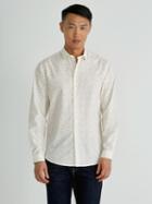 Frank + Oak Multi-line Cotton-poplin Shirt In White