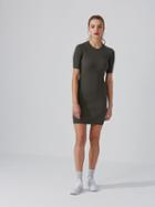Frank + Oak The Dominique Ribbed-knit Dress In Dusty Olive