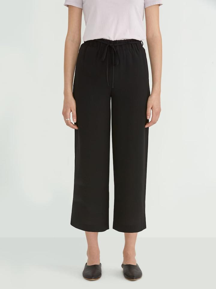 Frank + Oak Wide Leg Pant In Black