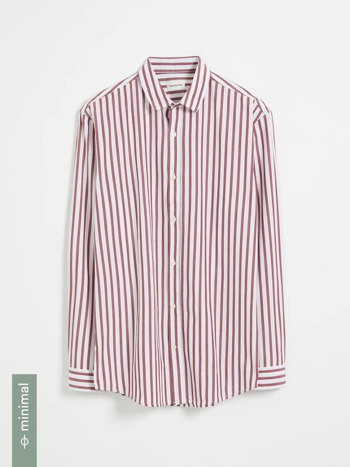 Frank + Oak The Stanley Good Cotton Shirt - Striped Red