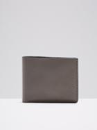 Frank + Oak Leather Slim Bifold Wallet In Grey