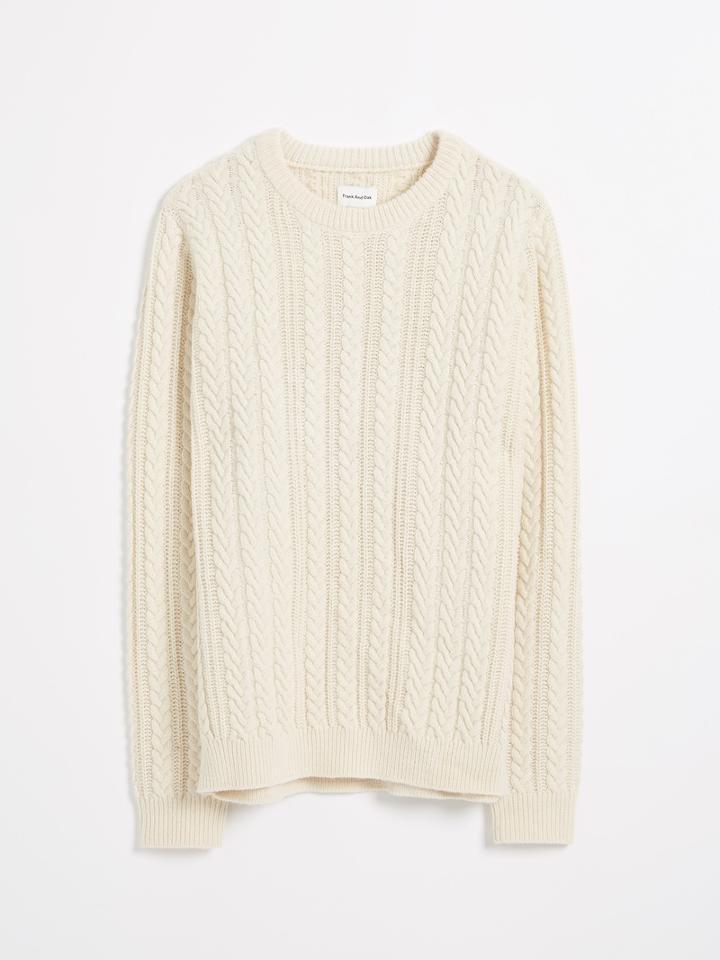 Frank + Oak Cable-knit Wool-blend Sweater - Cream