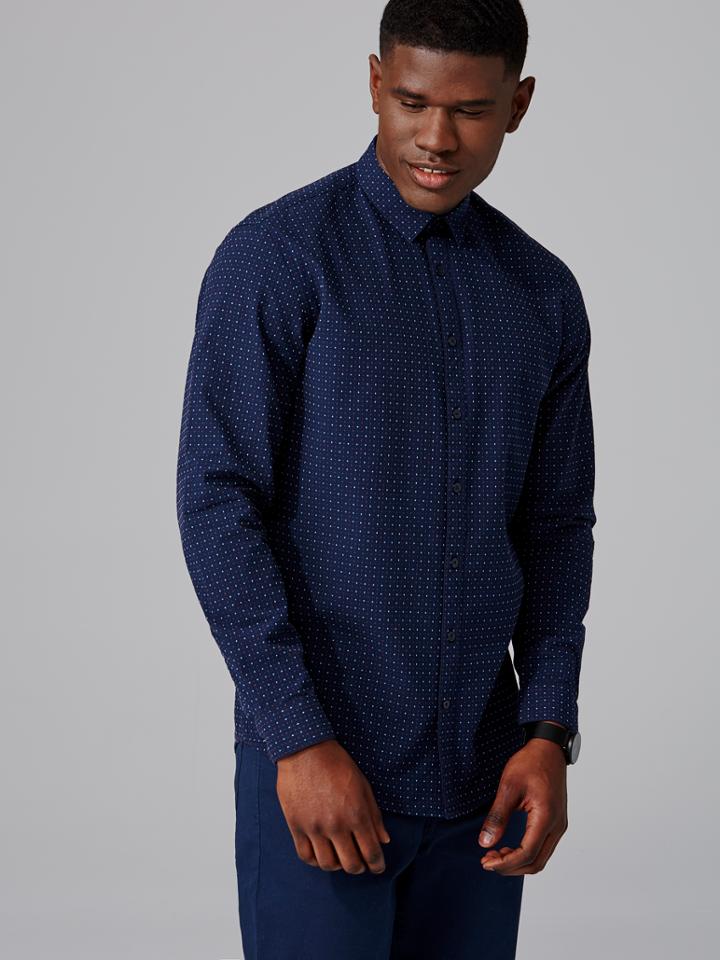 Frank + Oak Cotton-jacquard Plus Print Shirt