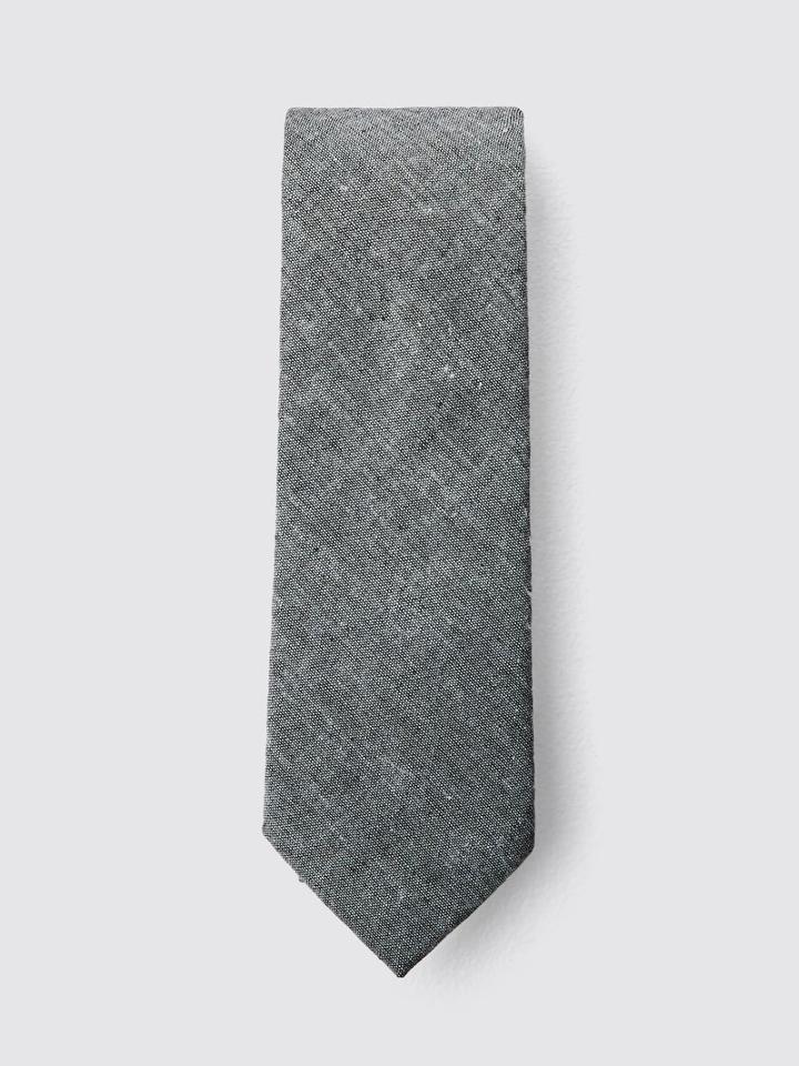 Frank + Oak 2.75 Linen And Cotton Chambray Tie