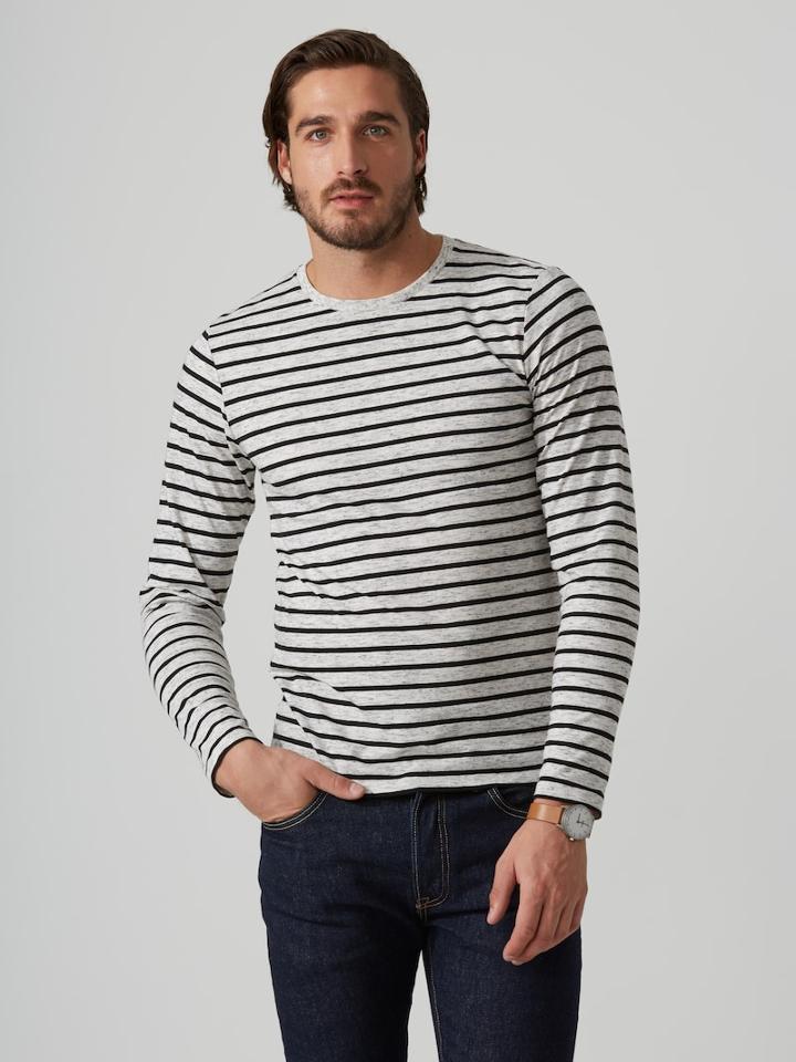 Frank + Oak Cotton-blend Eyelash-stripe Shirt In Off-white