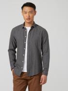 Frank + Oak Flecked Flannel Shirt In Grey