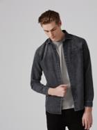Frank + Oak Marfa Slim Fit Washed Denim Shirt In Grey