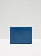 Frank + Oak Leather Bill Fold Wallet In Blue