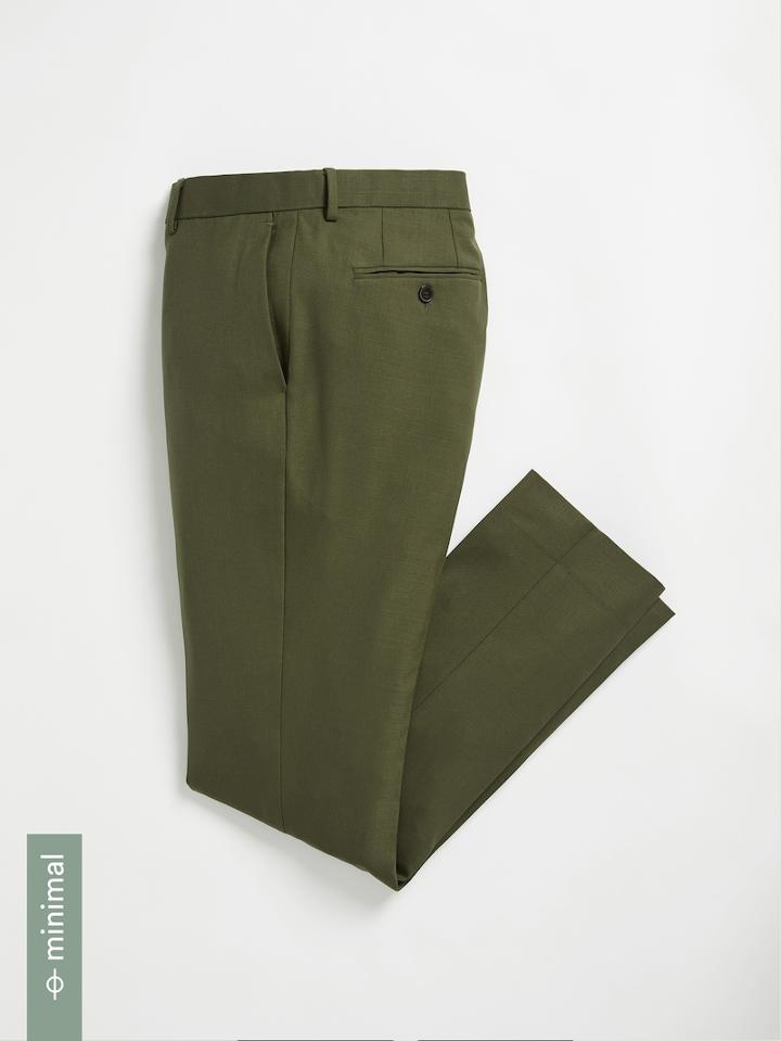 Frank + Oak Washable Wool Laurier Suit Trousers - Green