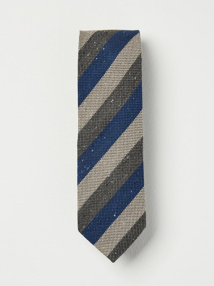 Frank + Oak Striped Cotton-silk Tie In Cobalt