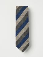 Frank + Oak Striped Cotton-silk Tie In Cobalt