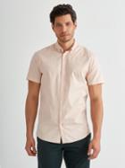 Frank + Oak The Paolo Garment Dyed Soft Short Sleeve Oxford In Cream Tan