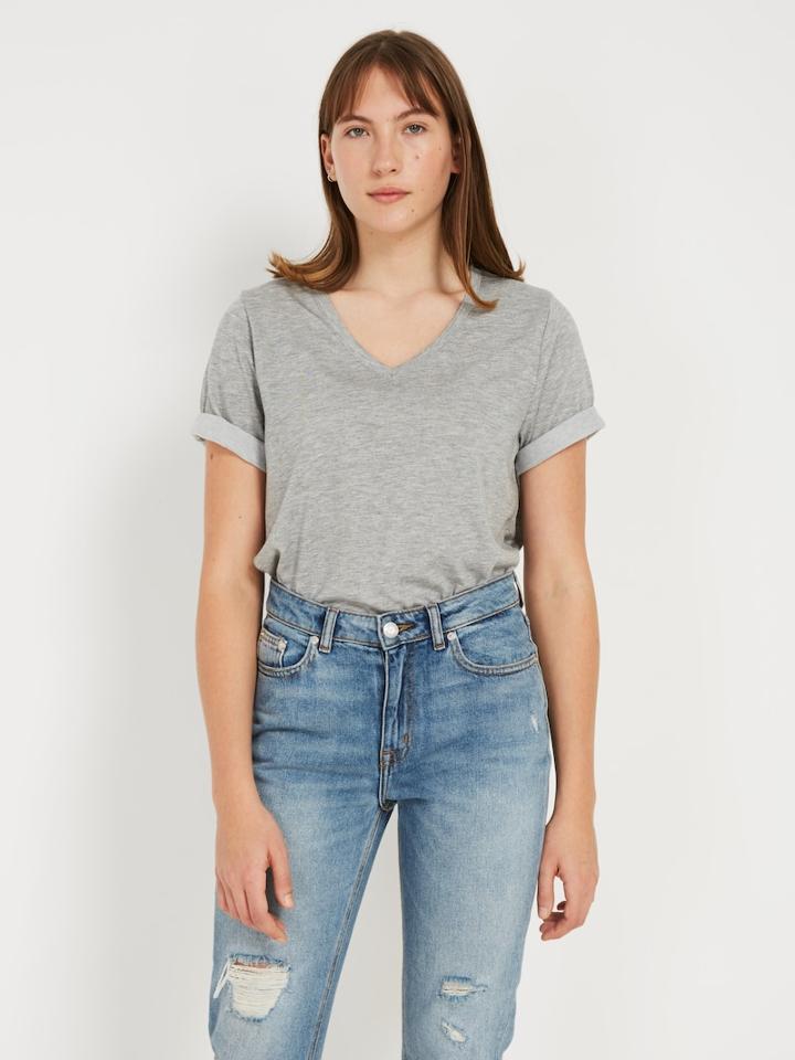 Frank + Oak Fluid V-neck T-shirt - Cendre