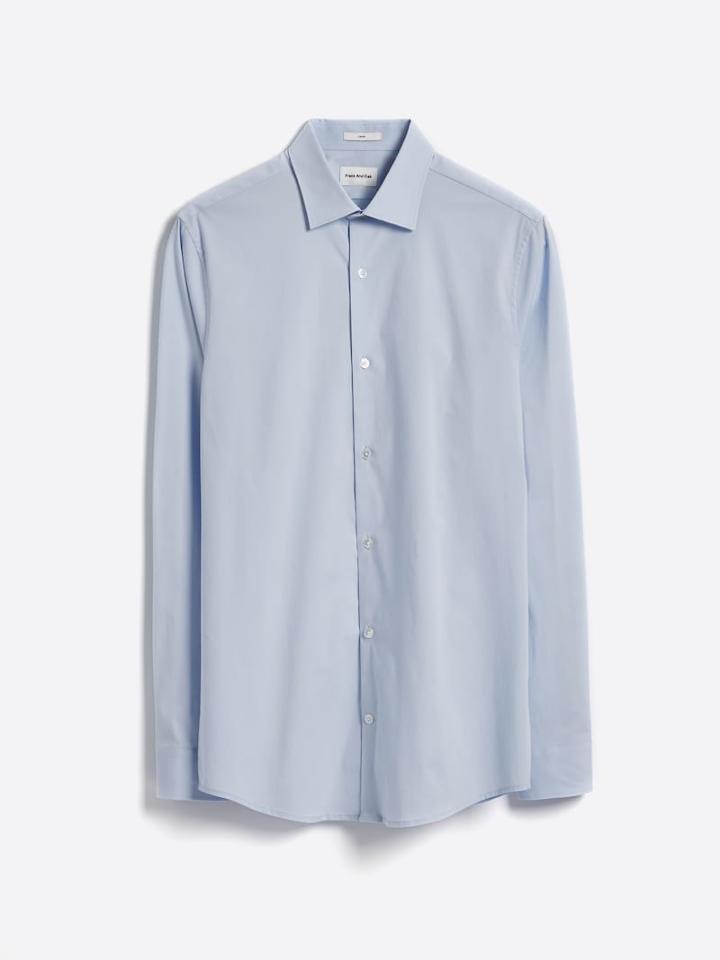 Frank + Oak The Laurier Extra-slim Poplin Shirt In Light Blue