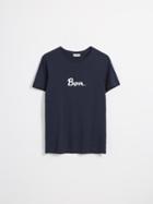 Frank + Oak Bon Organic Cotton T-shirt In Navy
