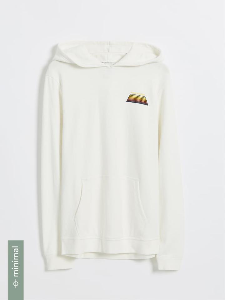 Frank + Oak Organic Cotton And Recycled Polyester Lucky 7 Terry Hoodie - White