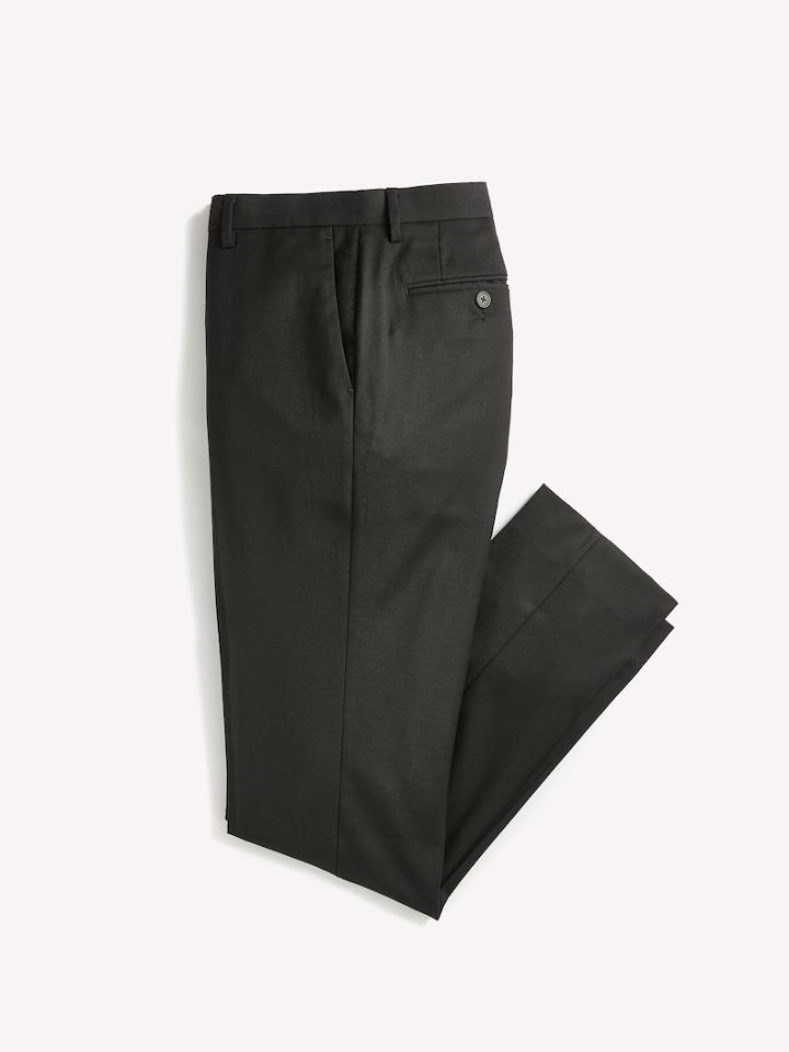 Frank + Oak The Laurier Textured Wool Trouser In Black