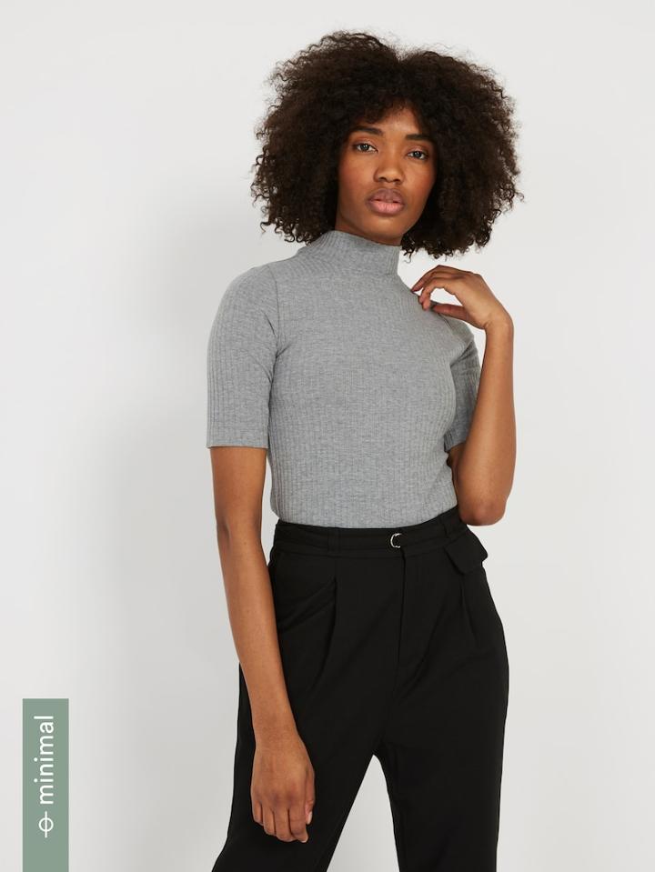 Frank + Oak Cotton-recycled-poly Mockneck Ribbed Top - Cender
