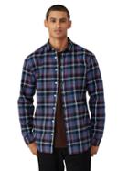 Frank + Oak Brushed Flannel Plaid Shirt In Blue