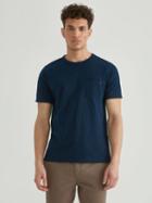 Frank + Oak Recycled Loose Fit Jersey Contrast Pocket Tee In Navy Blue