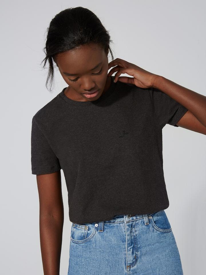 Frank + Oak Made In Canada T-shirt In Charcoal Heather